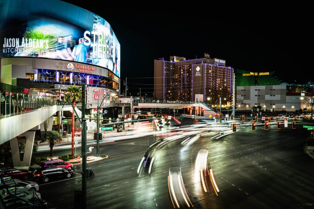 A busy Las Vegas pool party scene illustrating the summer heat and vibrant nightlife. — best times to visit Las Vegas