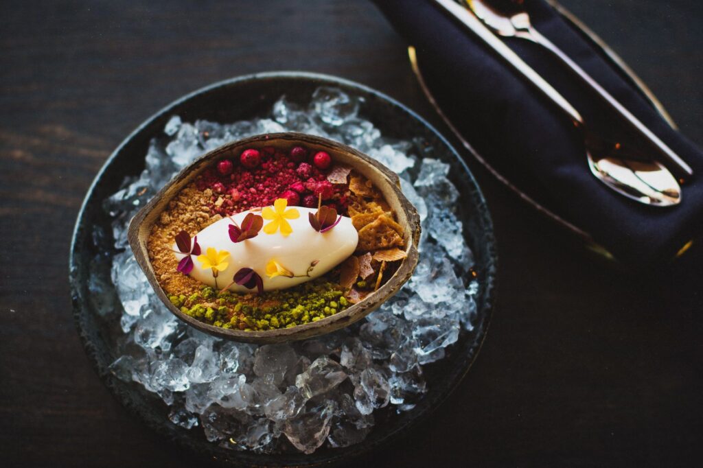A colorful plate of gourmet food from one of the best restaurants in Vegas. — Las Vegas dining