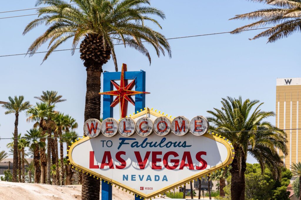A festive holiday display on the Las Vegas Strip during winter, highlighting seasonal decorations. — best times to visit…