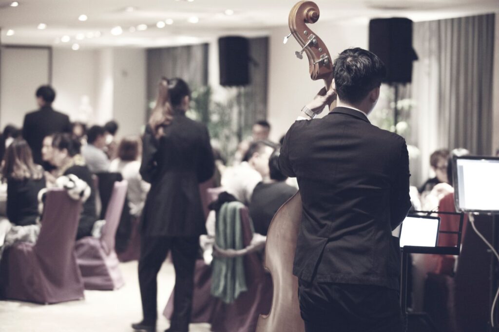A glamorous dining experience with live music in a Las Vegas restaurant. — Las Vegas nightlife