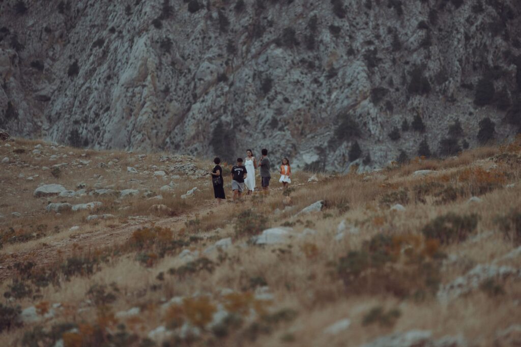 A group of friends hiking on a trail in Mount Charleston. — outdoor activities in Las Vegas