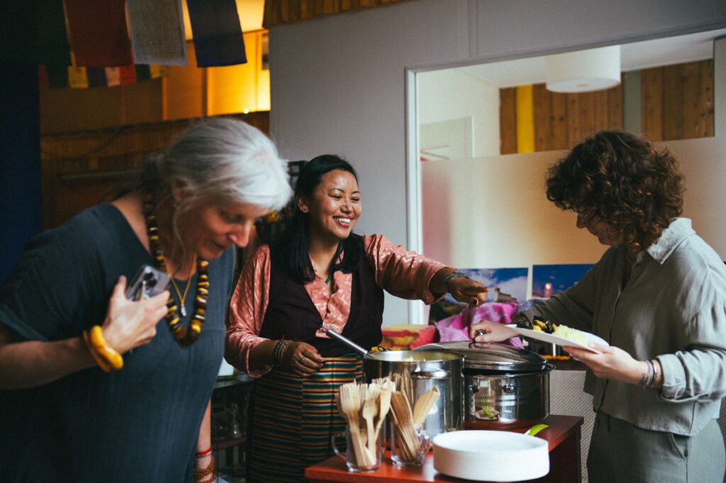 A happy couple trying different cuisines at a buffet, illustrating the diverse options. — best buffets in Las Vegas