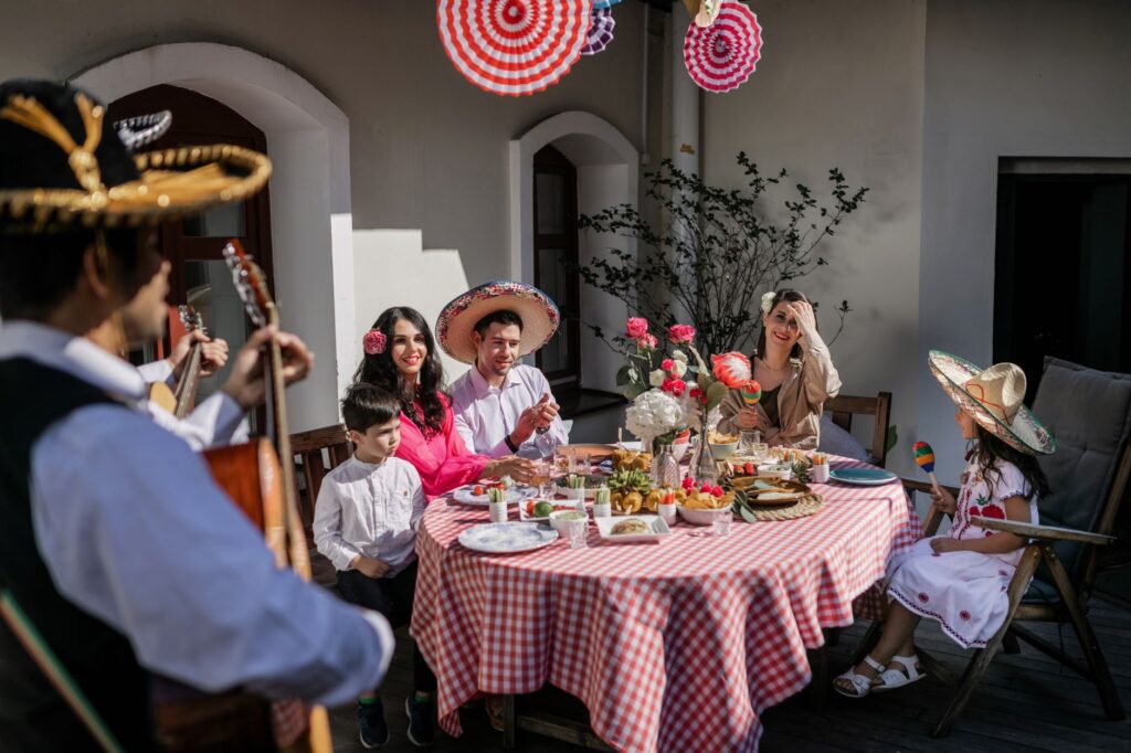 A happy family enjoying a meal at a family-friendly restaurant in Las Vegas. — affordable dining Las Vegas