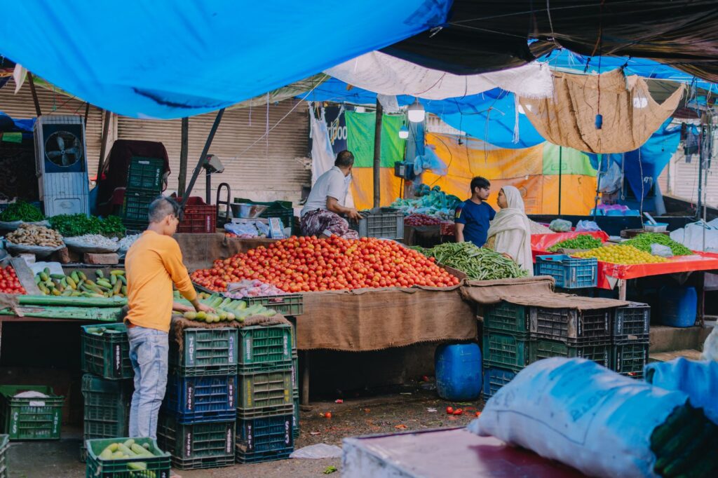 A local farmer's market bustling with vendors and shoppers. — off-the-strip attractions in Las Vegas