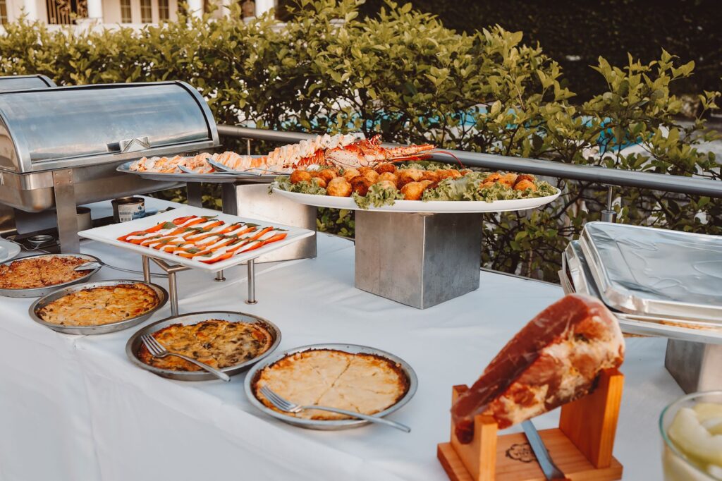 A packed buffet table featuring a variety of cuisines available in Las Vegas. — tips for first-time visitors Las Vegas