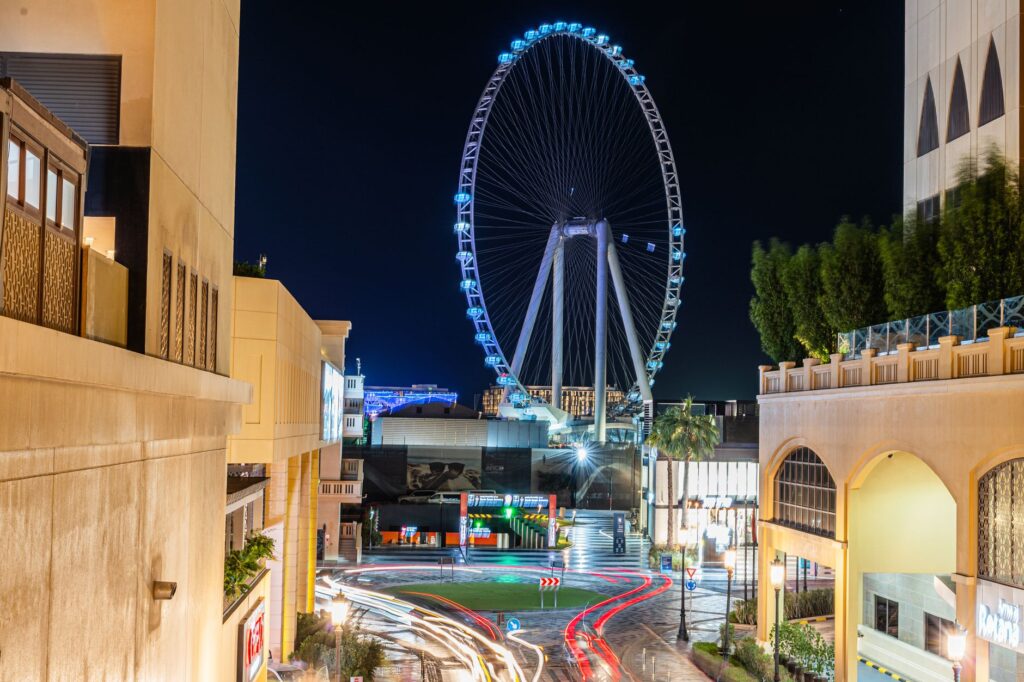 A panoramic shot from the High Roller Observation Wheel, capturing the city skyline. — Las Vegas attractions first time