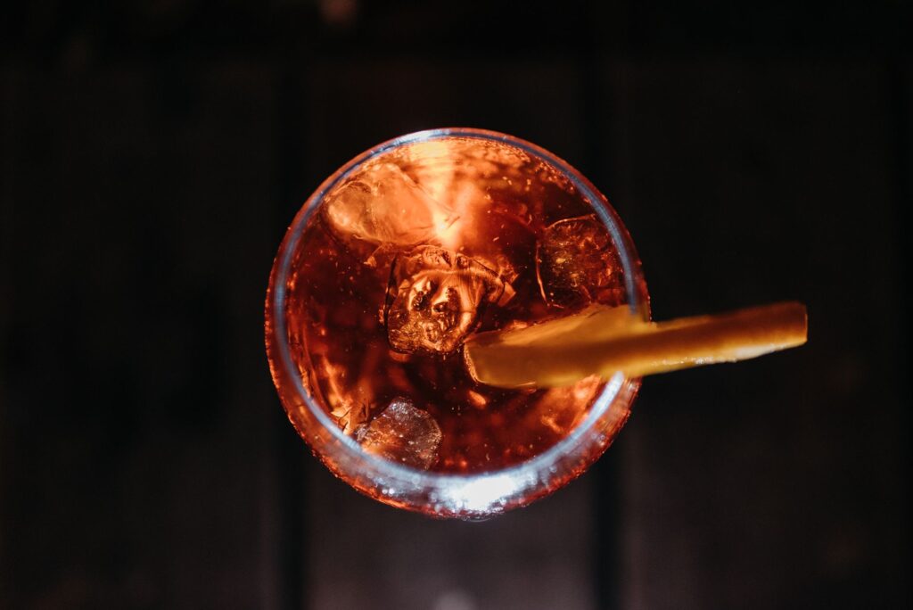 A vibrant cocktail from one of the best bars in Vegas, garnished and ready to enjoy. — Las Vegas nightlife