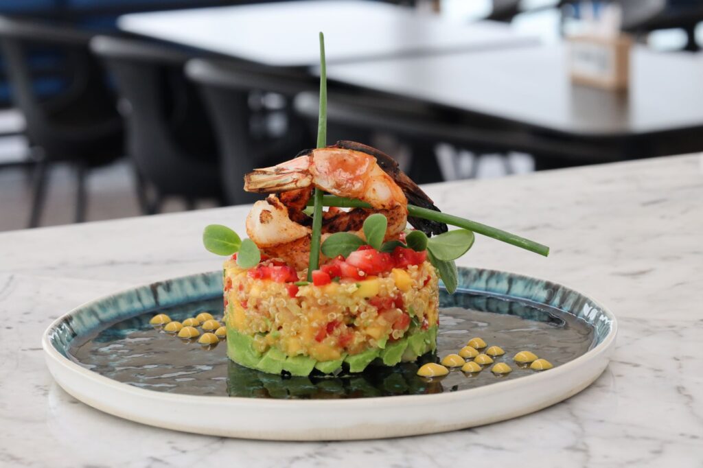A vibrant dish from one of the new restaurants in Las Vegas, showcasing innovative presentation and ingredients.