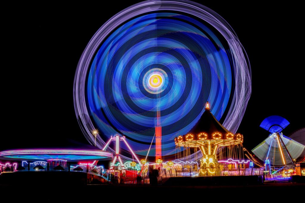 A vibrant photo of The Adventuredome showcasing various rides and attractions, perfect for family fun. — family-friendly…