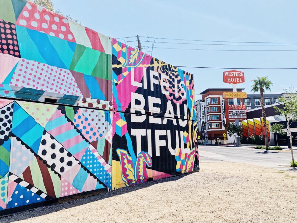 A vibrant street art mural in the Las Vegas Arts District. — off-the-strip attractions in Las Vegas