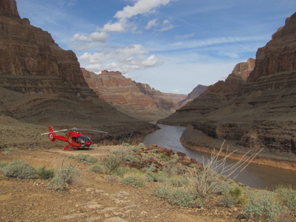 An aerial view of the Grand Canyon during a helicopter tour departing from Las Vegas. — unique experiences in Las Vegas