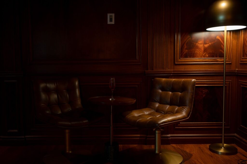 An elegant lounge with plush seating and dim lighting, perfect for a relaxing evening. — Las Vegas nightlife