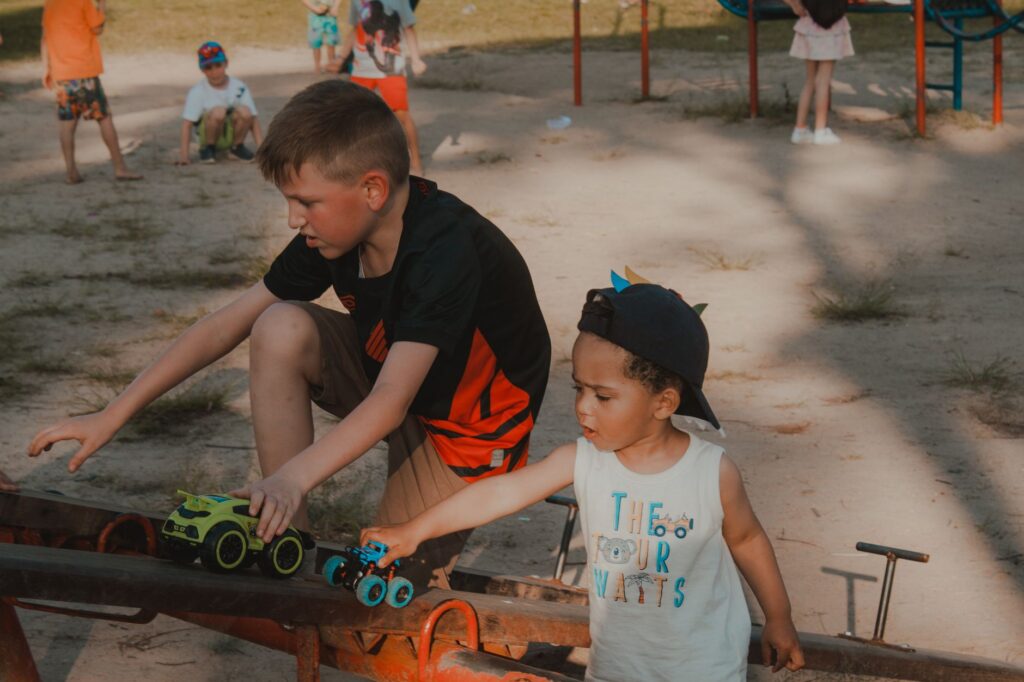 Children exploring the outdoor playground at a local Las Vegas park — family activities Las Vegas