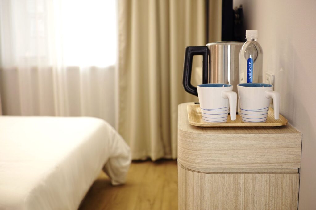Interior shot of a budget hotel room with modern amenities. — budget hotels Las Vegas 2026