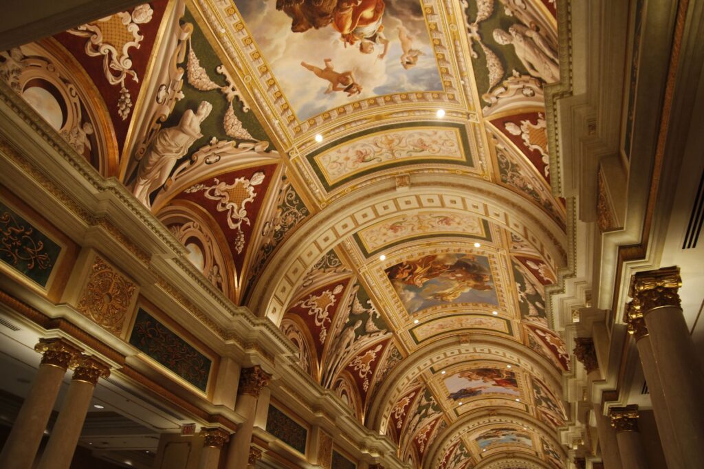 Lobby area of an affordable hotel in Las Vegas — budget hotels in Las Vegas