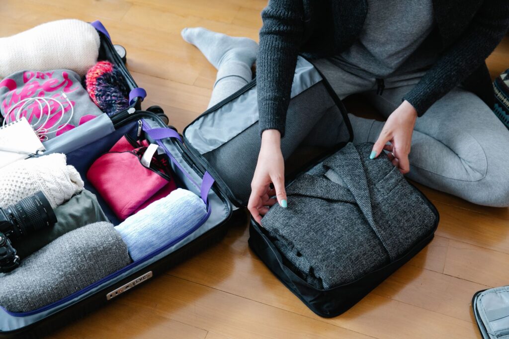 Packing cubes filled with neatly folded clothes for efficient packing. — packing list for Las Vegas