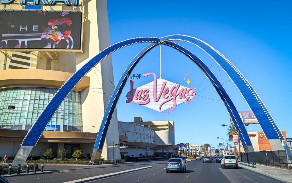 Visitors enjoying art installations in the Las Vegas Arts District. — free attractions Las Vegas