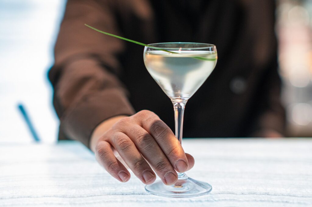 A close-up of a signature cocktail served in a high-end bar within Las Vegas. — Las Vegas nightlife tips