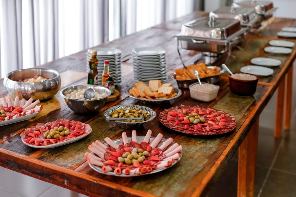 A delicious Las Vegas buffet spread, highlighting the variety of food available on a budget. — first time in Las Vegas tips