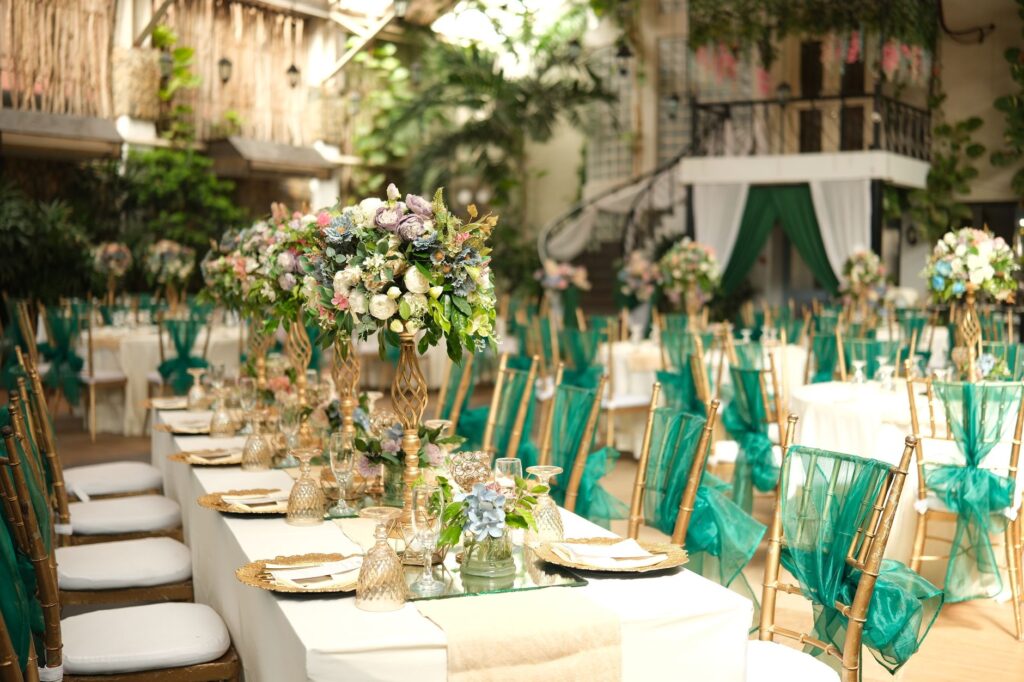 An elegant reception setup inside a luxurious Las Vegas hotel. — Las Vegas wedding planning