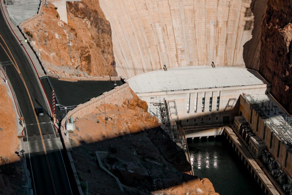 Close-up of the Hoover Dam, illustrating its engineering marvel. — day trips from Las Vegas
