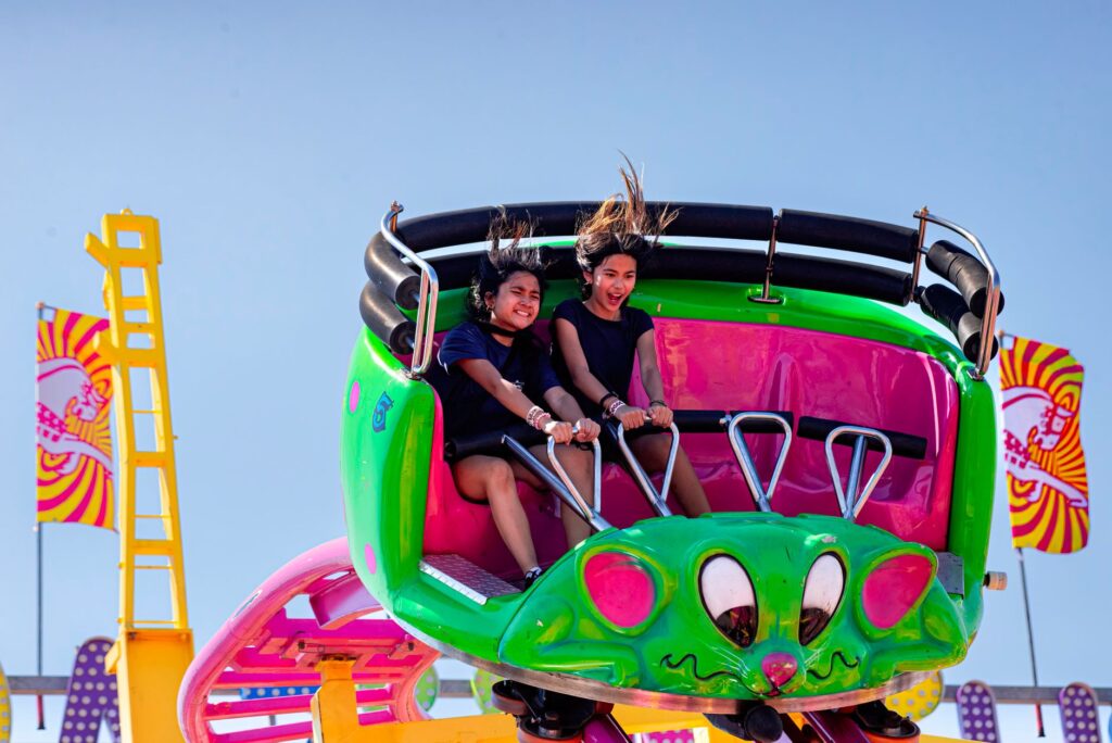Kids having fun at an amusement park in Las Vegas. — family-friendly Las Vegas attractions